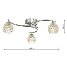 Dar Nakita 3 Light Semi-Flush Ceiling Light
