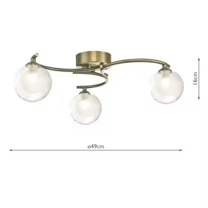 Nakita 3-Light Semi Flush