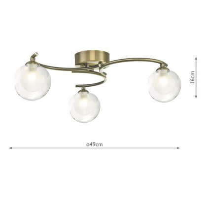 Dar Nakita 3-Light Semi-Flush Ceiling Light