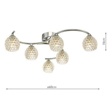 Dar Nakita 6-Light Semi-Flush Ceiling Light