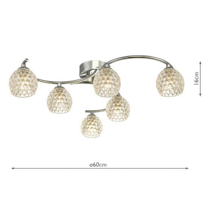 Dar Nakita 6-Light Semi-Flush Ceiling Light