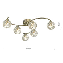 Dar Nakita 6-Light Semi-Flush Ceiling Light