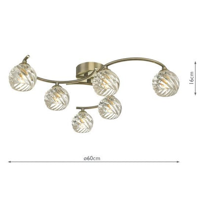 Dar Nakita 6-Light Semi-Flush Ceiling Light