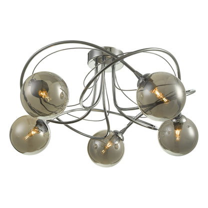 Dar Onawa 5-Light Semi-Flush Ceiling Light