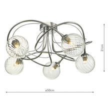 Dar Onawa 5-Light Semi-Flush Ceiling Light