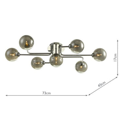 Dar Reyna 7-Light Semi-Flush Ceiling Light