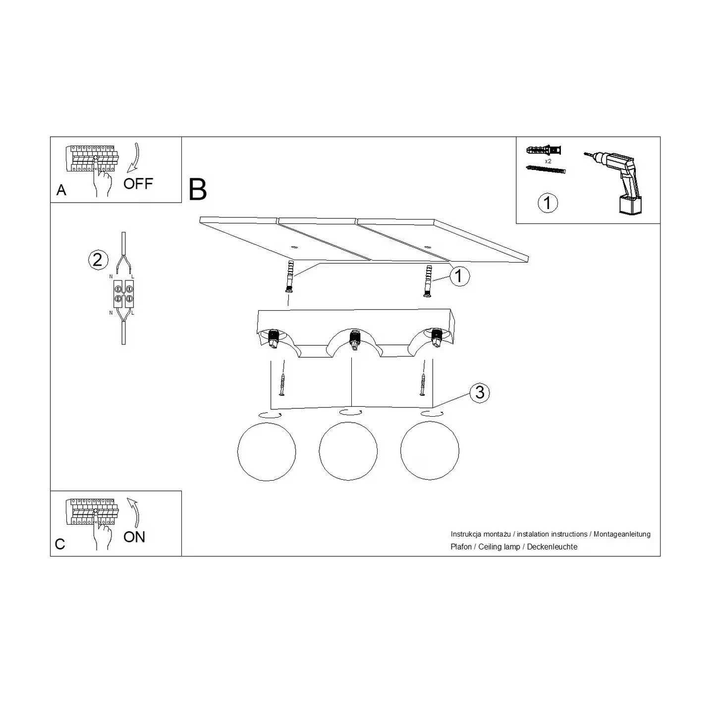 Bulbo 3 Ceiling Light