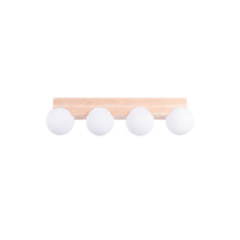 Bulbo 4 Ceiling Light in Natural Wood