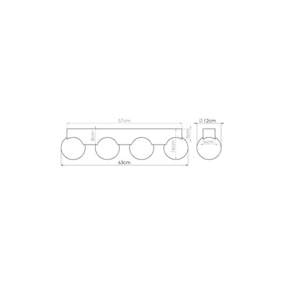 Bulbo 4 Ceiling Light in Natural Wood