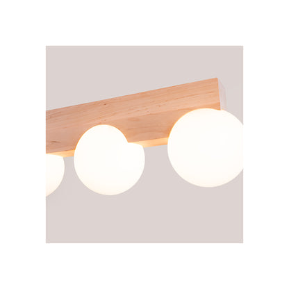 Bulbo 4 Ceiling Light in Natural Wood