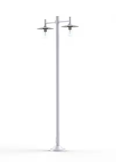 Montana Model 4 Double Arm Clear Glass & Copper Shade Lamp Post with Cast Aluminium Pole