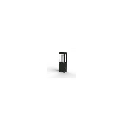 Tetra Small Clear Glass E27 Bollard with Extruded Aluminium Profile