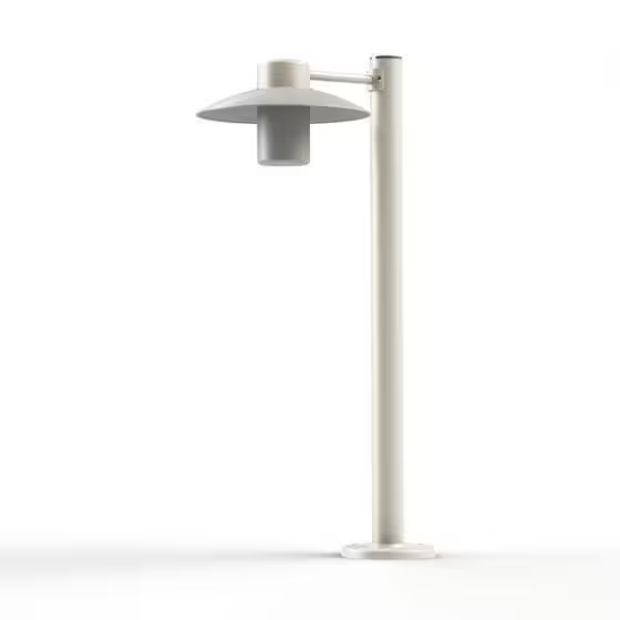 Aubanne Large Frosted Glass Bollard with Opal Polycarbonate Reflector