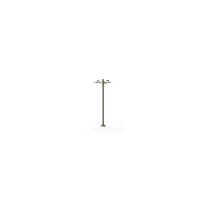 Aubanne Large Three-Arm Frosted Glass Lamp Post with Opal Polycarbonate Reflector