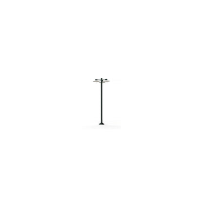 Aubanne Large Three-Arm Frosted Glass Lamp Post with Opal Polycarbonate Reflector