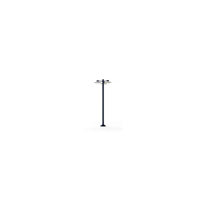 Aubanne Large Three-Arm Frosted Glass Lamp Post with Opal Polycarbonate Reflector