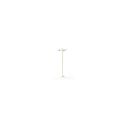 Aubanne Large Three-Arm Frosted Glass Lamp Post with Opal Polycarbonate Reflector