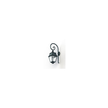 Avenue 2 Clear Glass Swan Neck Wall Bracket with Four-Sided Lantern