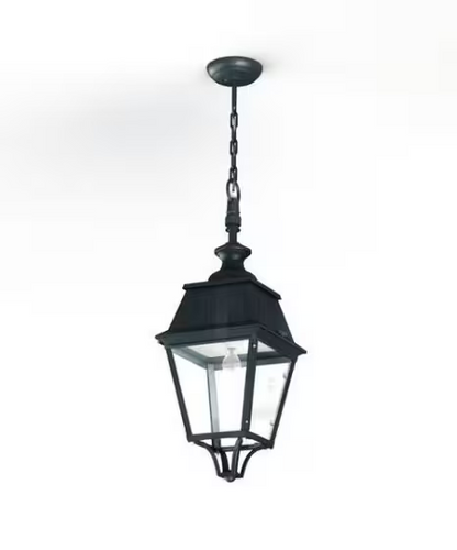 Avenue 4 Clear Glass E27 Chain Pendant with Four-Sided Lantern