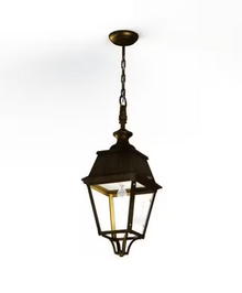 Avenue 4 Clear Glass E27 Chain Pendant with Four-Sided Lantern