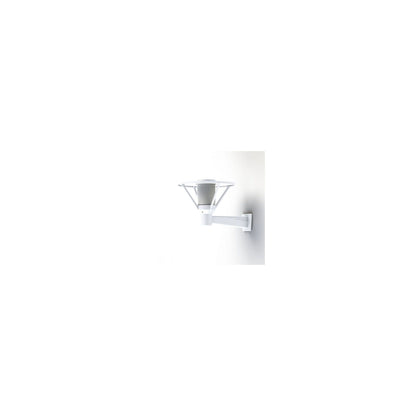 Bermude Frosted Glass Upwards Wall Bracket with White Reflector
