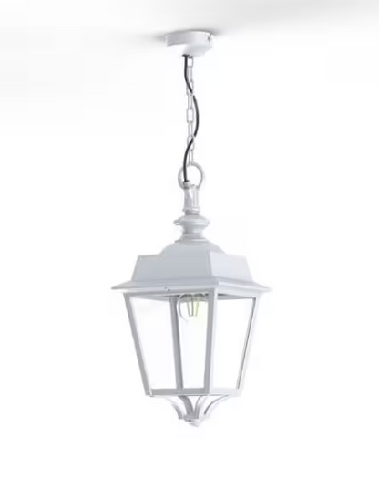 Place des Vosges 1 Evolution Clear Glass Chain Pendant with Four-Sided Lantern