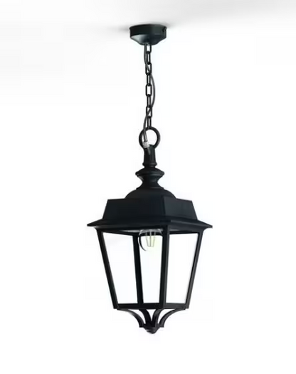Place des Vosges 1 Evolution Clear Glass Chain Pendant with Four-Sided Lantern
