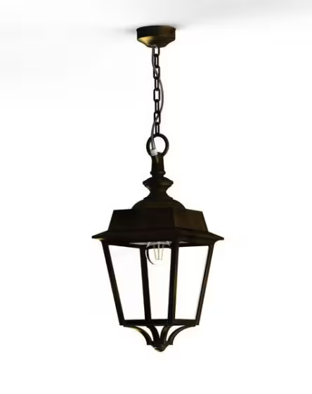 Place des Vosges 1 Evolution Clear Glass Chain Pendant with Four-Sided Lantern