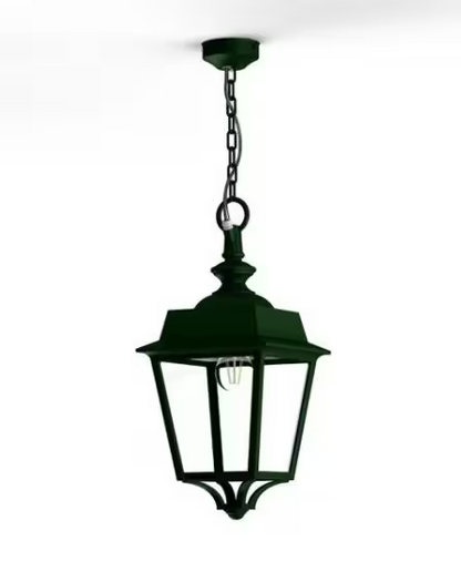Place des Vosges 1 Evolution Clear Glass Chain Pendant with Four-Sided Lantern