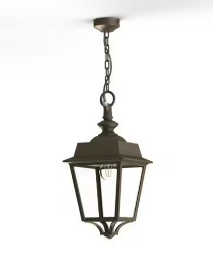 Place des Vosges 1 Evolution Clear Glass Chain Pendant with Four-Sided Lantern