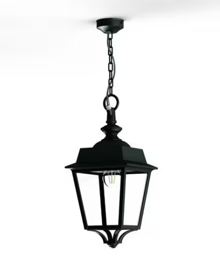 Place des Vosges 1 Evolution Clear Glass Chain Pendant with Four-Sided Lantern