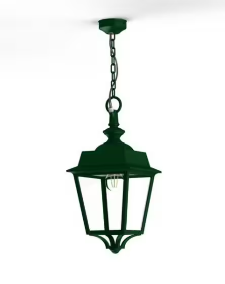 Place des Vosges 1 Evolution Clear Glass Chain Pendant with Four-Sided Lantern