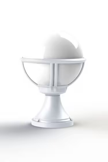 Boreal Model 6 Opal Glass Bollard with Cast Aluminium