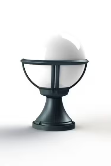 Boreal Model 6 Opal Glass Bollard with Cast Aluminium