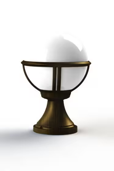 Boreal Model 6 Opal Glass Bollard with Cast Aluminium
