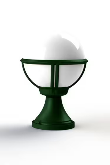 Boreal Model 6 Opal Glass Bollard with Cast Aluminium