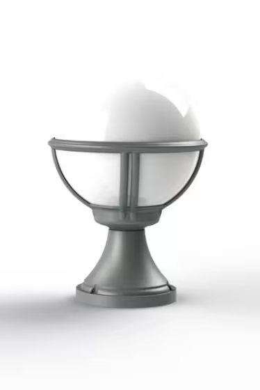 Boreal Model 6 Opal Glass Bollard with Cast Aluminium