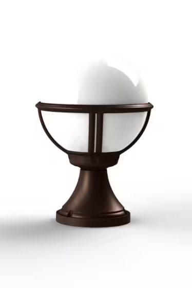 Boreal Model 6 Opal Glass Bollard with Cast Aluminium