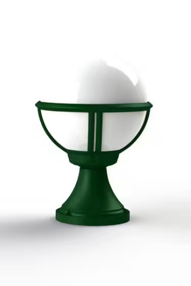 Boreal Model 6 Opal Glass Bollard with Cast Aluminium