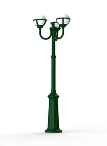 Boreal Model 9 Opal Glass Pole 3 Lanterns Street Lamp