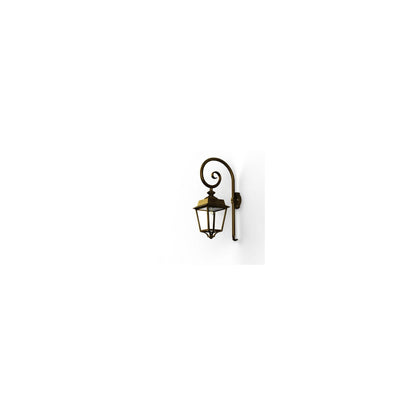 Place des Vosges 1 Evolution Model 5 Clear Glass Swan Neck E27 Wall Bracket with Four-Sided Lantern