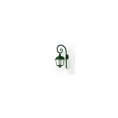 Place des Vosges 1 Evolution Model 5 Clear Glass Swan Neck E27 Wall Bracket with Four-Sided Lantern