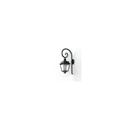 Place des Vosges 1 Evolution Model 5 Clear Glass Swan Neck E27 Wall Bracket with Four-Sided Lantern
