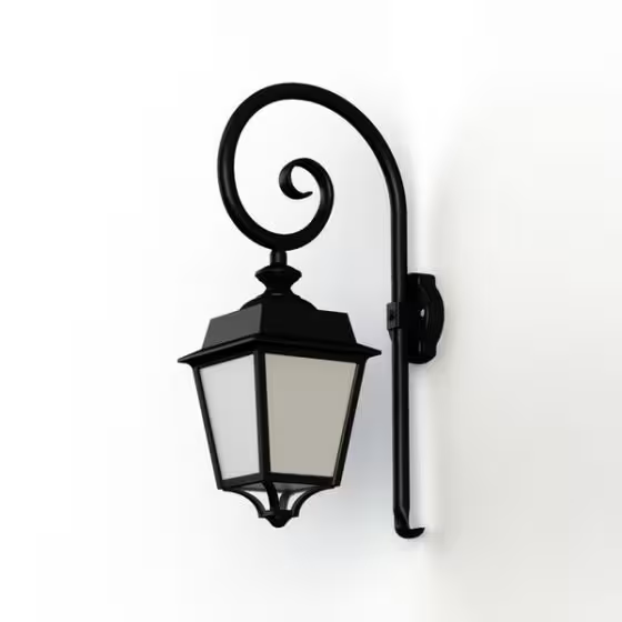 Place des Vosges 1 Evolution Model 5 Opal Glass Swan Neck Wall Bracket with Injection-Moulded Aluminium