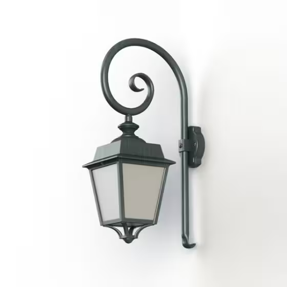 Place des Vosges 1 Evolution Model 5 Opal Glass Swan Neck Wall Bracket with Injection-Moulded Aluminium