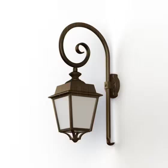 Place des Vosges 1 Evolution Model 5 Opal Glass Swan Neck Wall Bracket with Injection-Moulded Aluminium