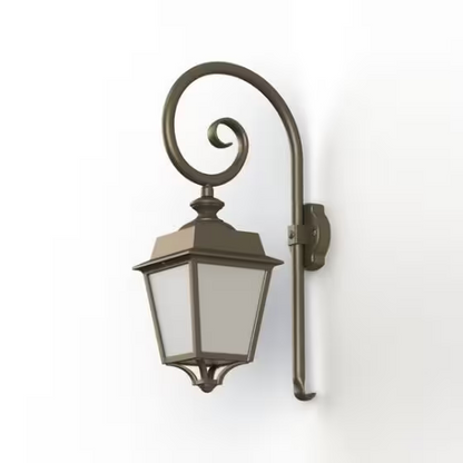 Place des Vosges 1 Evolution Model 5 Opal Glass Swan Neck Wall Bracket with Injection-Moulded Aluminium