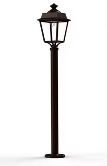 Place des Vosges 1 Evolution Clear Glass Lamp Post with Four-Sided Glass lantern