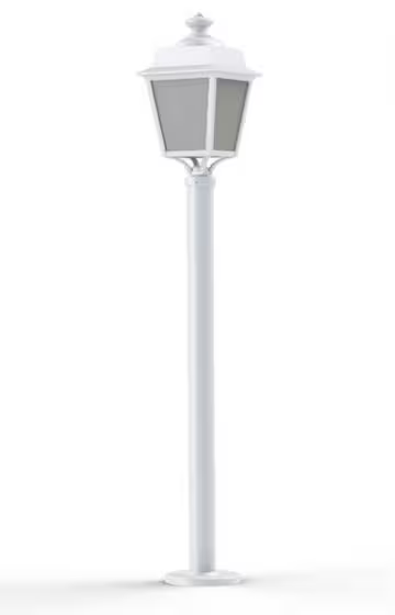 Place des Vosges 1 Evolution Model 9 Large Opal Glass Lamp Post with Minimalist lines style lantern