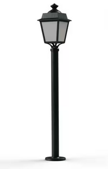Place des Vosges 1 Evolution Model 9 Large Opal Glass Lamp Post with Minimalist lines style lantern